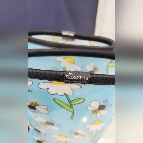 Sloggers Women's Sky Blue Bee & Daisy Rain Boots | Size 9 - Picture 4 of 6